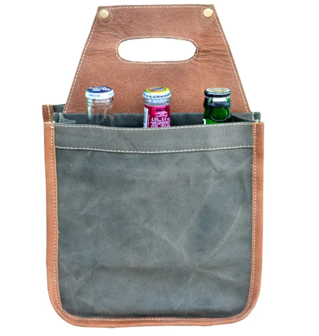 Grey Canvas Helping Men Dance Beer Carrier - Image 3