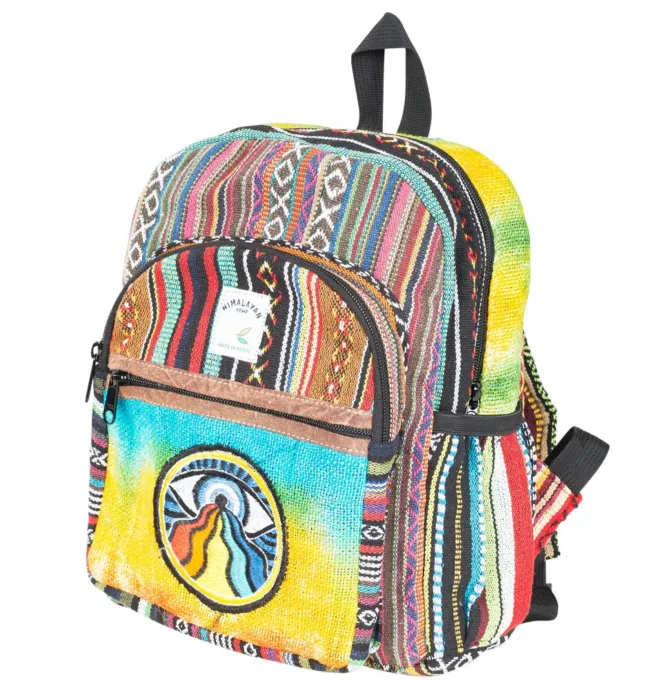 Hemp Mini Backpack With Evil Eye - Image 2