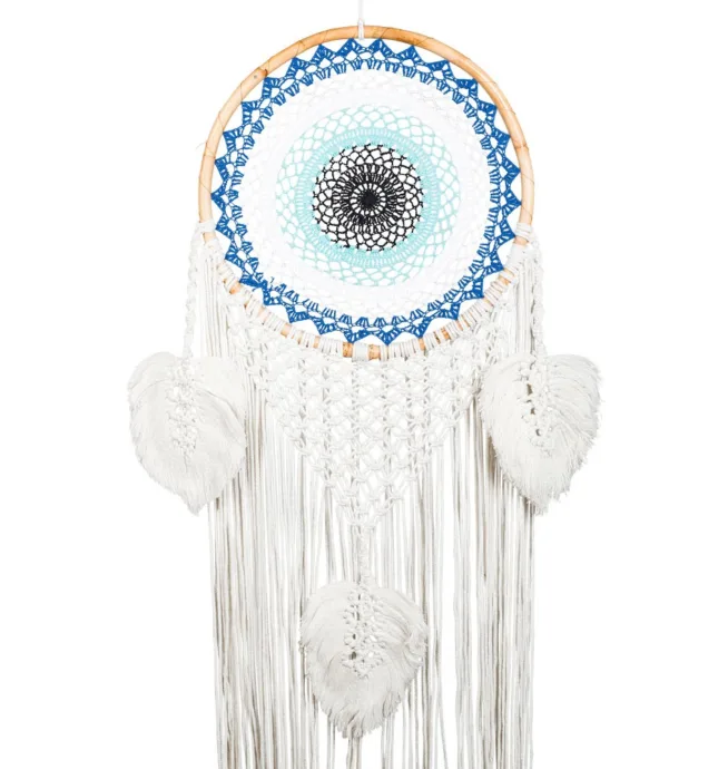 Large Crochet Evil Eye Macrame Dreamcatcher - Image 2