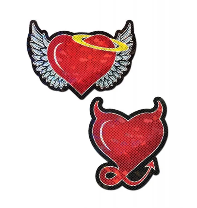 Pastease Angel & Devil Glitter Heart - Red O/S - Image 3