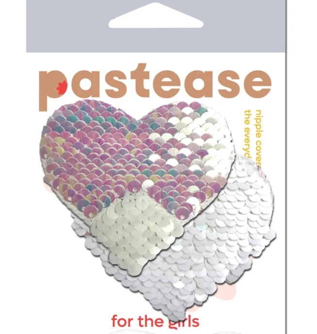 Pastease Color Changing Flip Sequins Heart - Pearl/White O/S