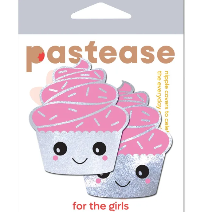 Pastease Cupcake Glittery Frosting Nipple Pastie - White O/S