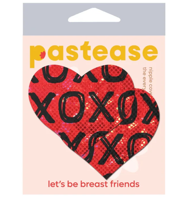 Pastease Glitter XOXO Heart - Red/Black O/S