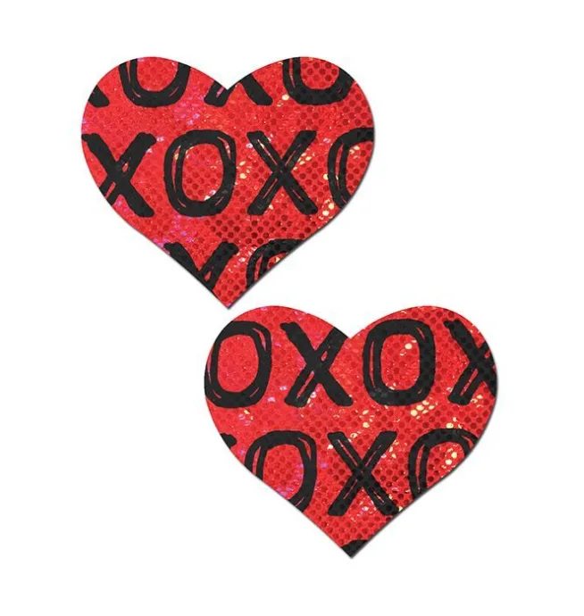 Pastease Glitter XOXO Heart - Red/Black O/S - Image 2