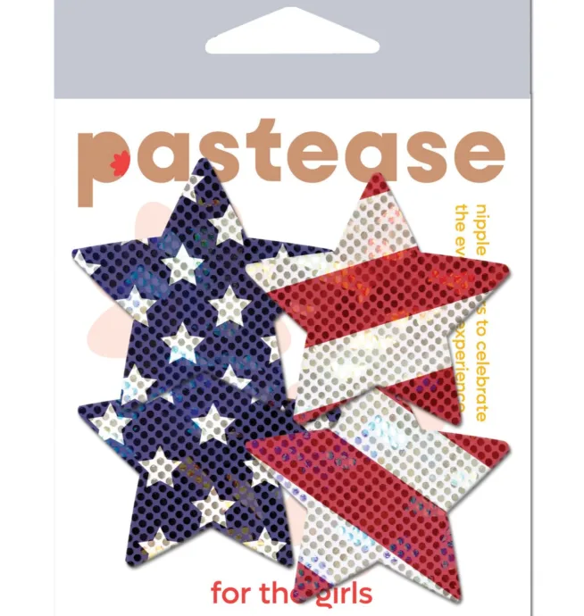 Pastease Premium Petites Glittering Stars & Stripes - Red/White/Blue O/S