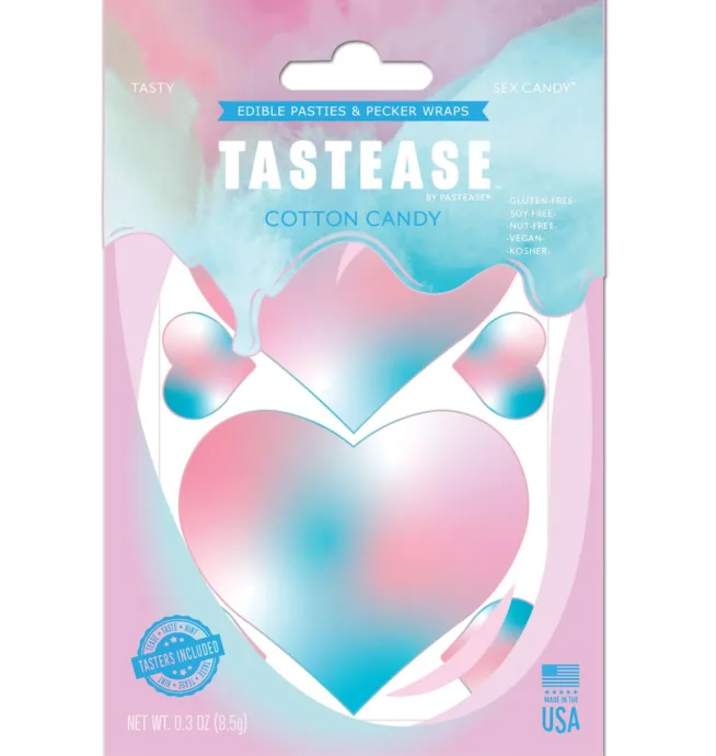 Pastease Tastease Edible Pasties & Pecker Wraps - Cotton Candy O/S