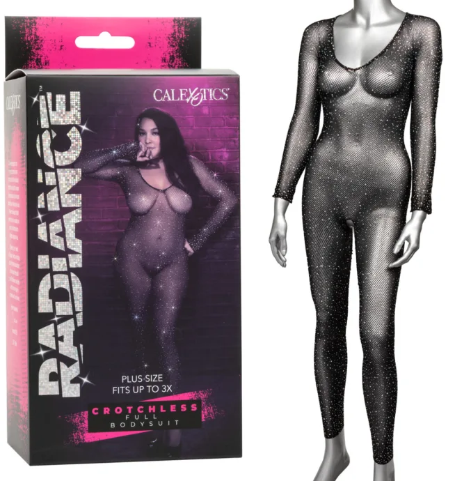 Calexotics Radiance™ Plus Size Crotchless Full Body Suit