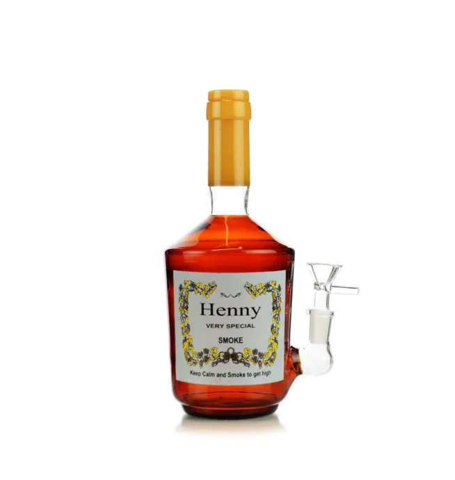 10" Henny Liquor Bottle Water Pipe 14mm Male Bowl and 14mm Male Banger - Image 2