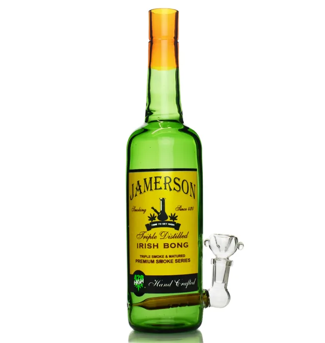 12" Jamerson Liquor Bottle 420 High with 14mm Male Bowl and 14mm Male Banger - Image 2