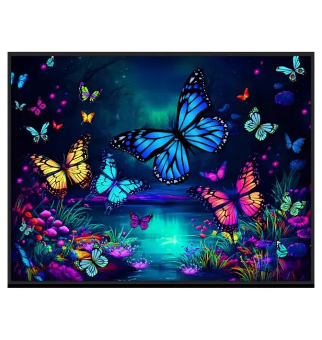 Butterfly World Blacklight Tapestry