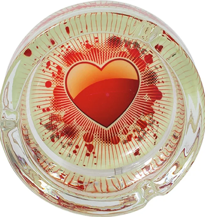 Glow In Dark Heart Design Ashtray - Image 3