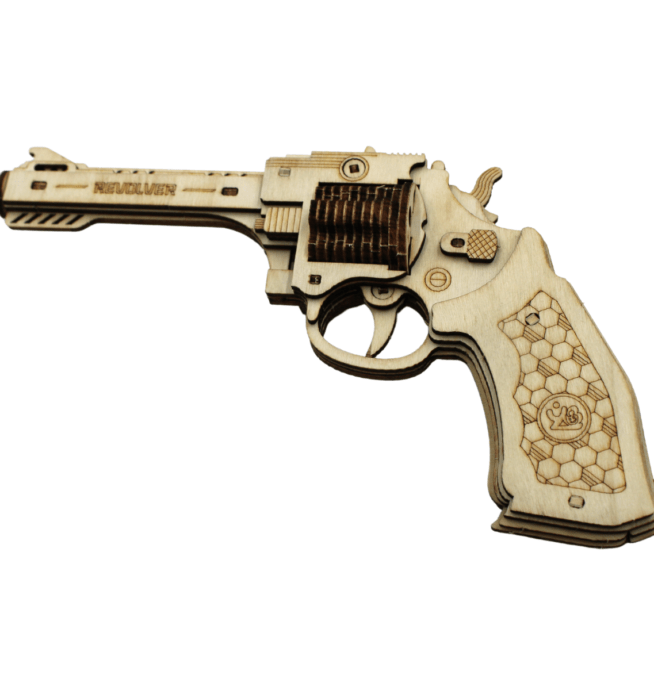 Revolver Wood Puzzle Gun