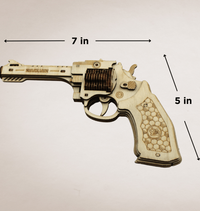 Revolver Wood Puzzle Gun - Image 2