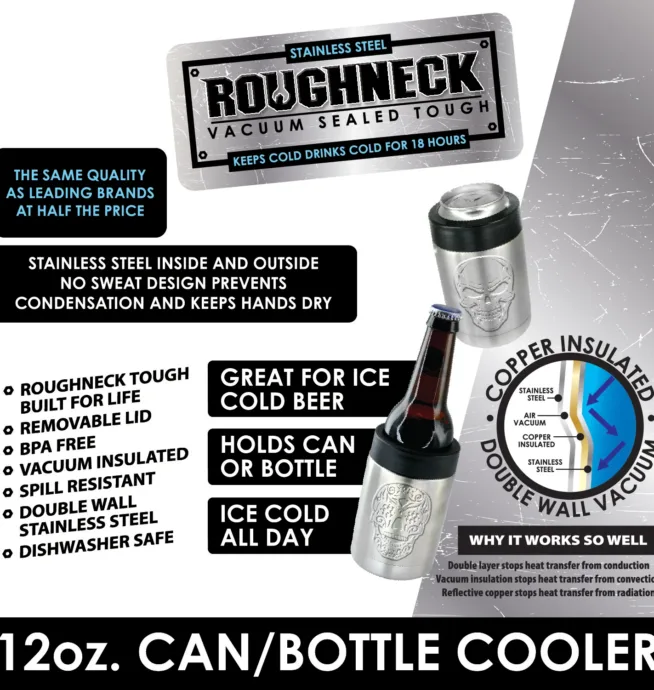 Roughneck 12oz Metal Can Cooler - Image 4