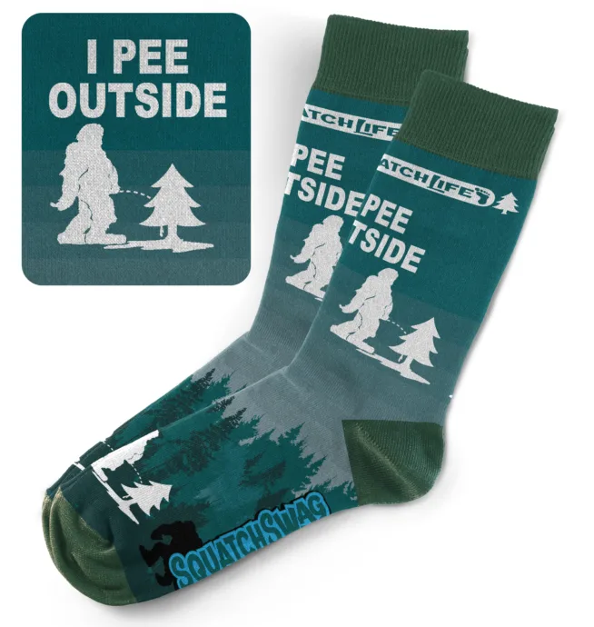 SquatchSwag Socks - I Pee Outside (Male)