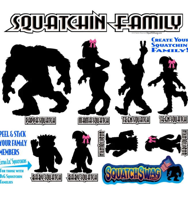 SquatchSwag Stickers 3 Pack - Squatchin Family