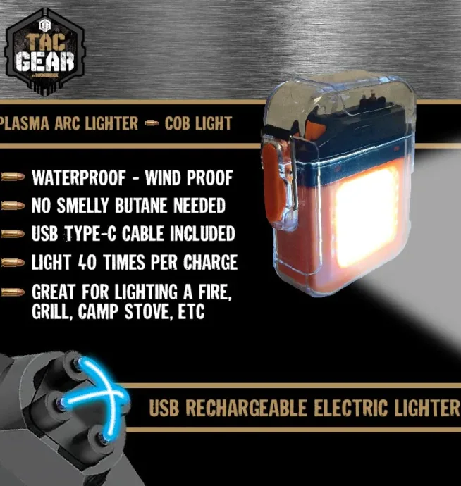 Tac Gear Plasma Arc Lighter - Super Bright Cob Light - Image 9