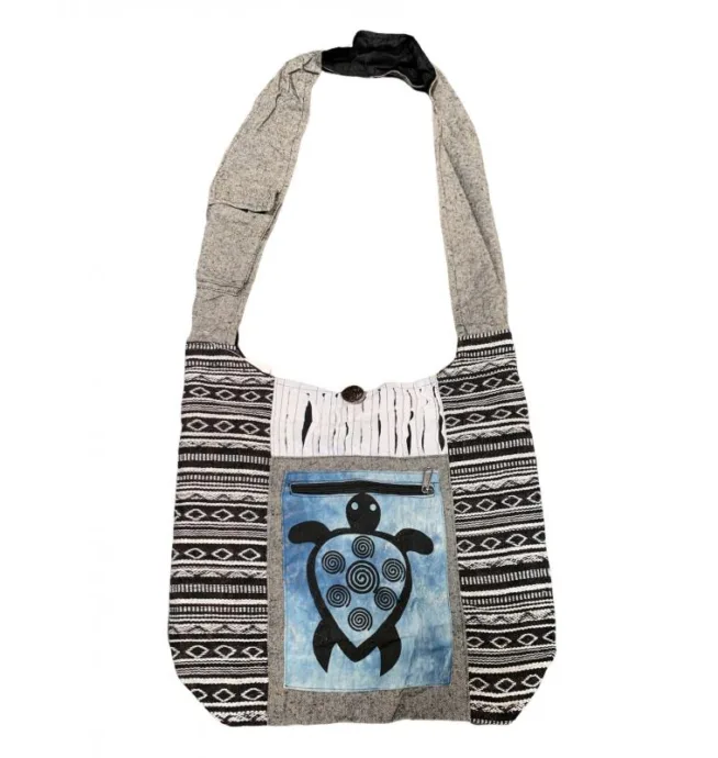 Cotton Ghary BW Swirl Turtle Bag