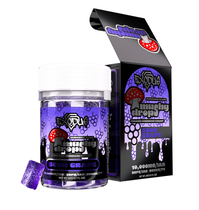 Exodus Mushy Drops Gummies 10000mg - Sour Grape