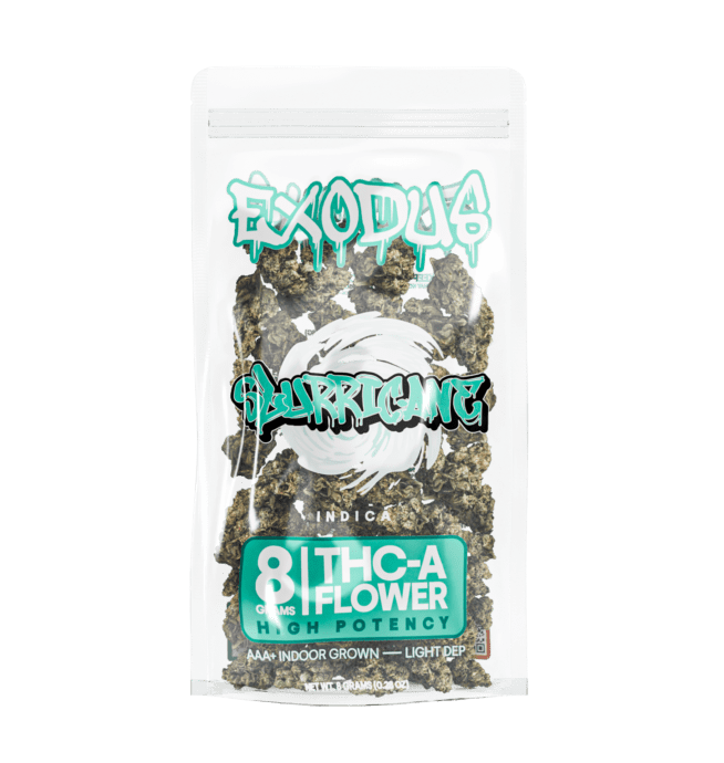 Exodus THC-A Exotic Indoor Flower 8g – Slurricane (Indica)