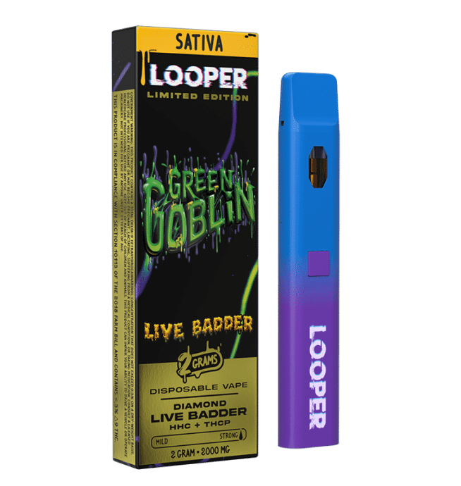 Looper Live Badder Disposable 2g - Green Goblin (Sativa)