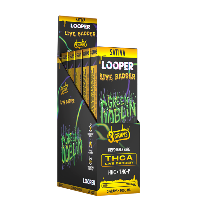 Looper Live Badder Disposable 3g - Green Goblin (Sativa)