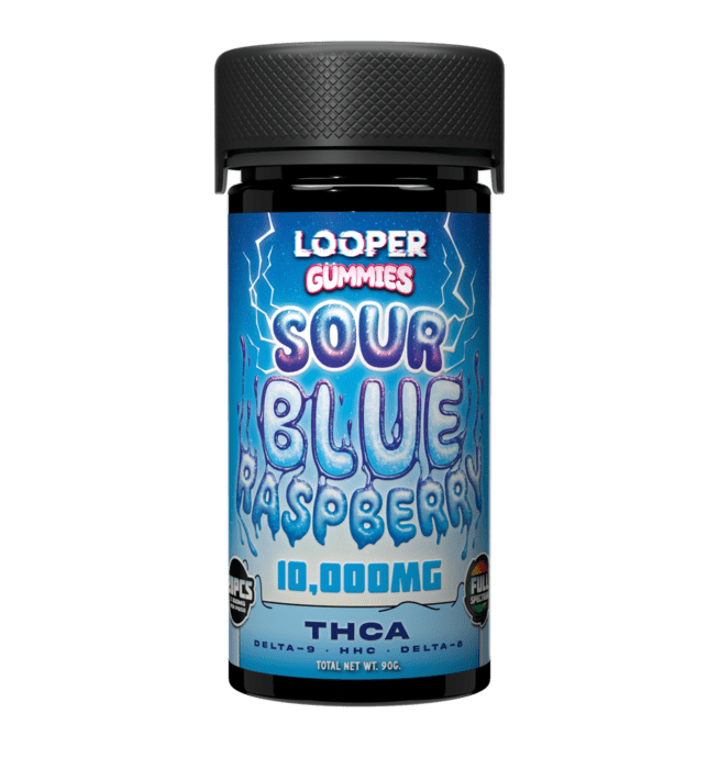 Looper THC-A Gummies 10000mg - Sour Blue Raspberry