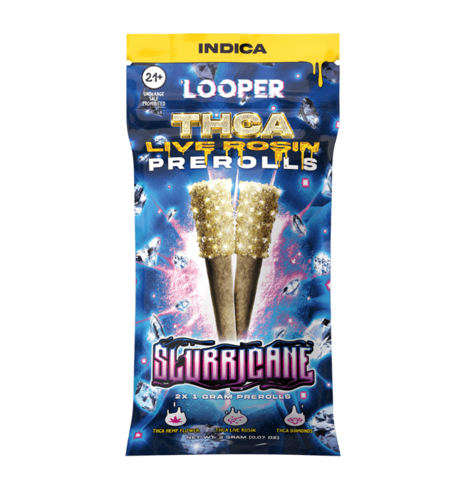 Looper THC-A Live Rosin Pre-Rolls 2g - Slurricane (Indica)