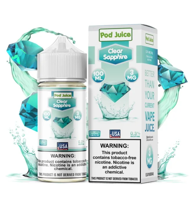 Pod Juice Synthetic - Clear Sapphire 12mg 100mL