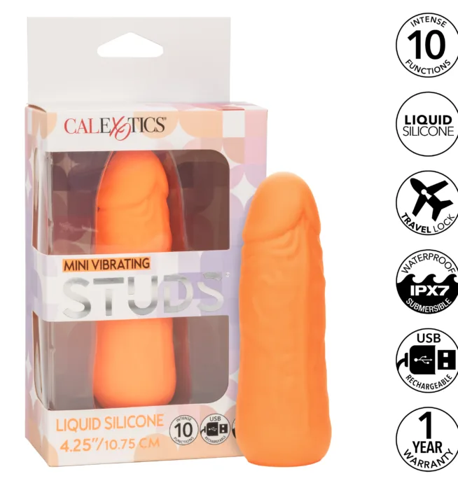 Calexotics Mini Vibrating Studs® - Orange - Image 6