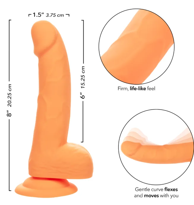 Calexotics Neon® Silicone Studs® 6"/15.25 cm - Orange - Image 5