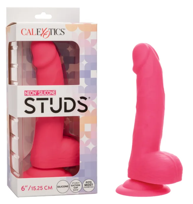 Calexotics Neon® Silicone Studs® 6"/15.25 cm - Pink