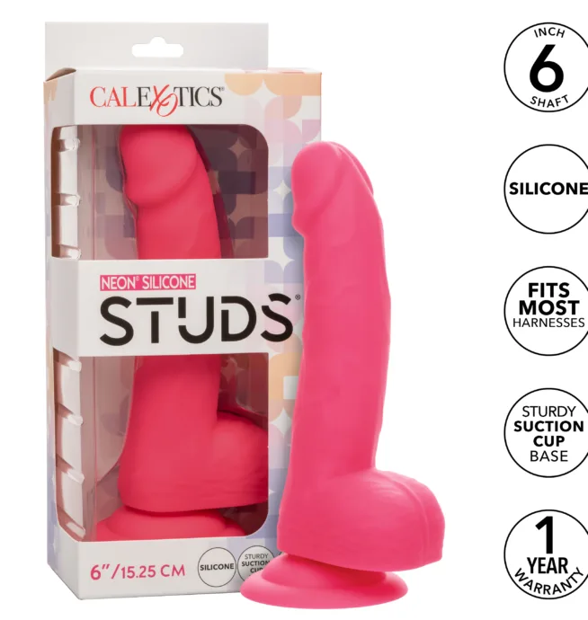 Calexotics Neon® Silicone Studs® 6"/15.25 cm - Pink - Image 8