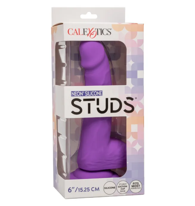 Calexotics Neon® Silicone Studs® 6"/15.25 cm - Purple - Image 3