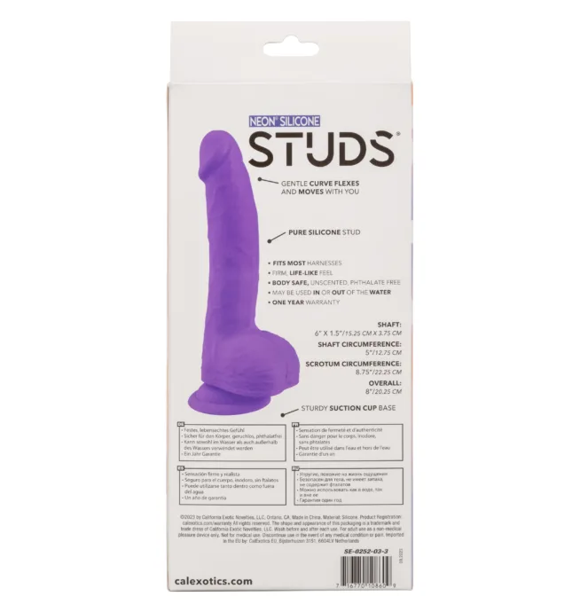 Calexotics Neon® Silicone Studs® 6"/15.25 cm - Purple - Image 4