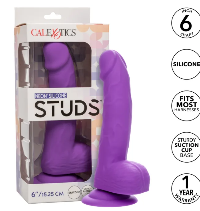 Calexotics Neon® Silicone Studs® 6"/15.25 cm - Purple - Image 6