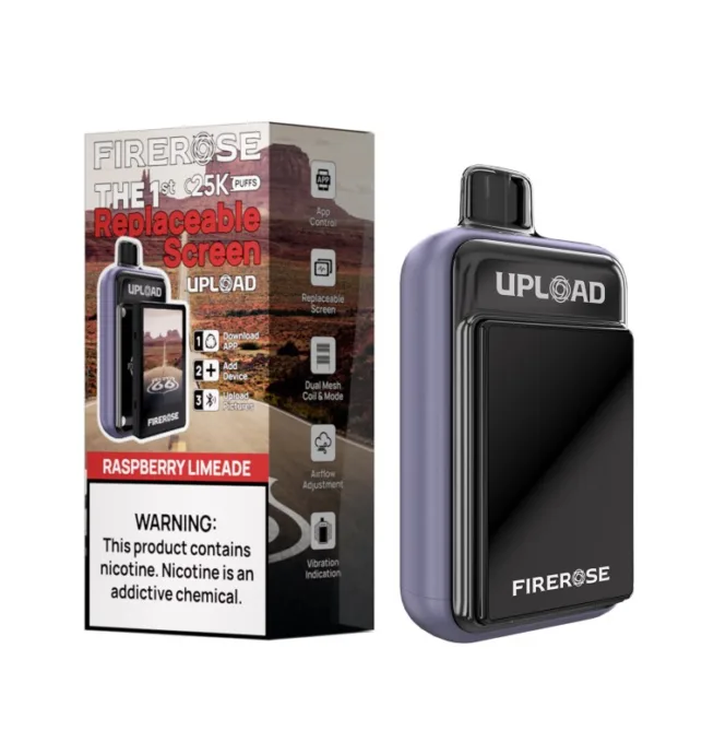 Firerose Upload 25K Disposable 5% Kit w/ Replaceable Screen - Raspberry Limeade