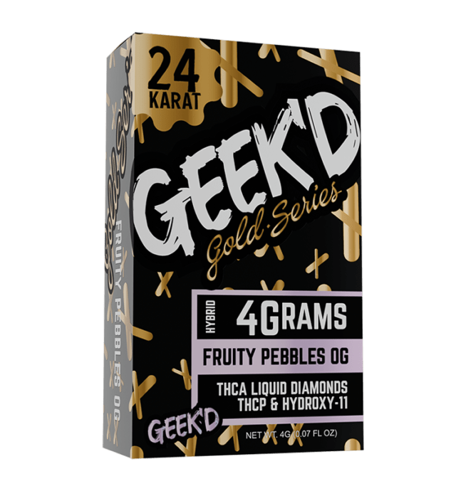 Geek'd Extracts THC-A Gold Series Disposable 4g - Fruity Pebbles OG (Hybrid)