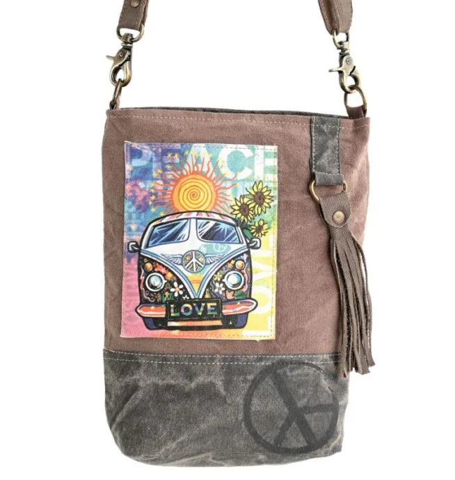 Peace Bus Crossbody Bag