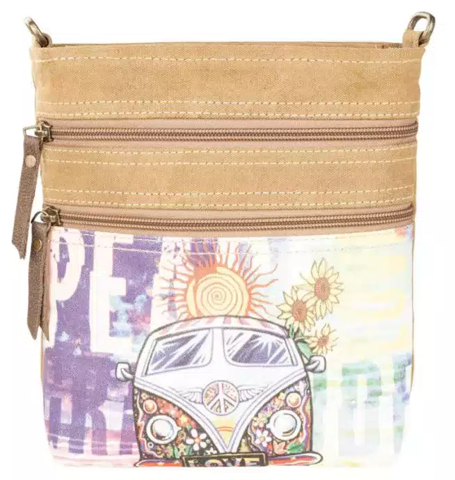 Peace & Love Bus Crossbody Bag