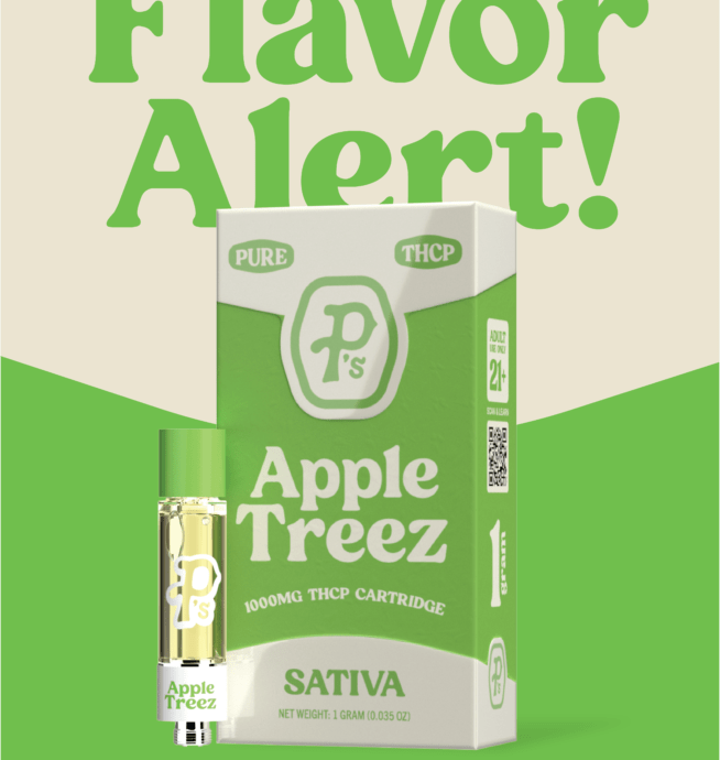 Pushin’ P’s THCP Cartidges 1g – Apple Treez (Sativa)