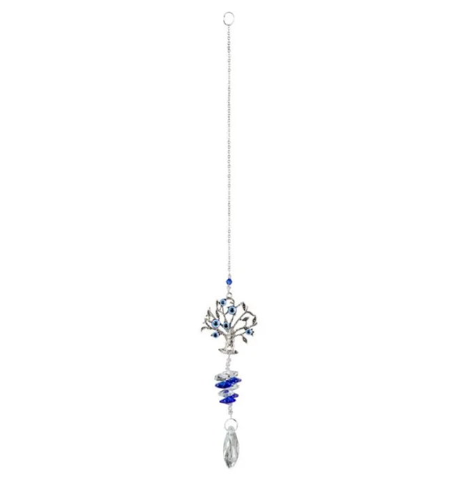 Tree of Life Evil Eye Hanging Crystal Ornament