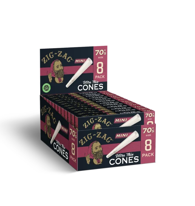 Zig-Zag 70's Ultra Thin Cones - 8 Ct