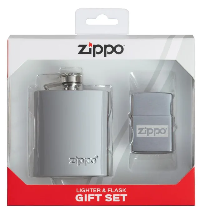 Zippo Flask & Lighter Gift Set - Image 2