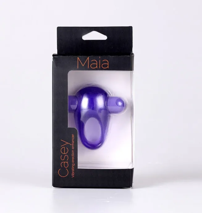 Maia - Casey USB Rechargeable Vibrating Erection Enhancer Ring Purple