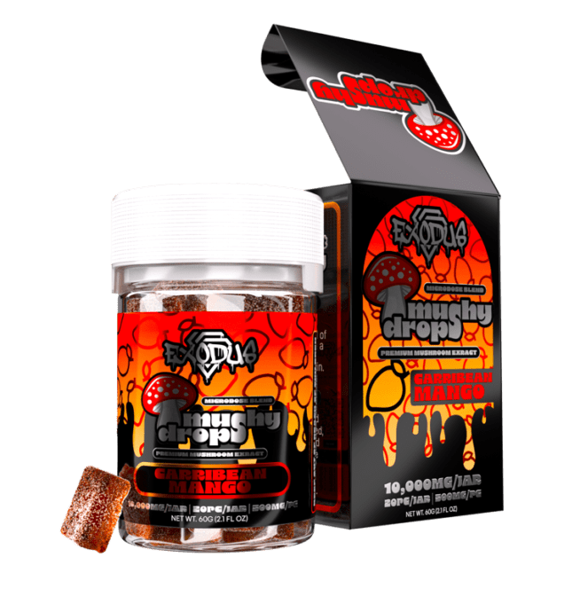 Exodus Mushy Drops Gummies 10000mg – Caribbean Mango