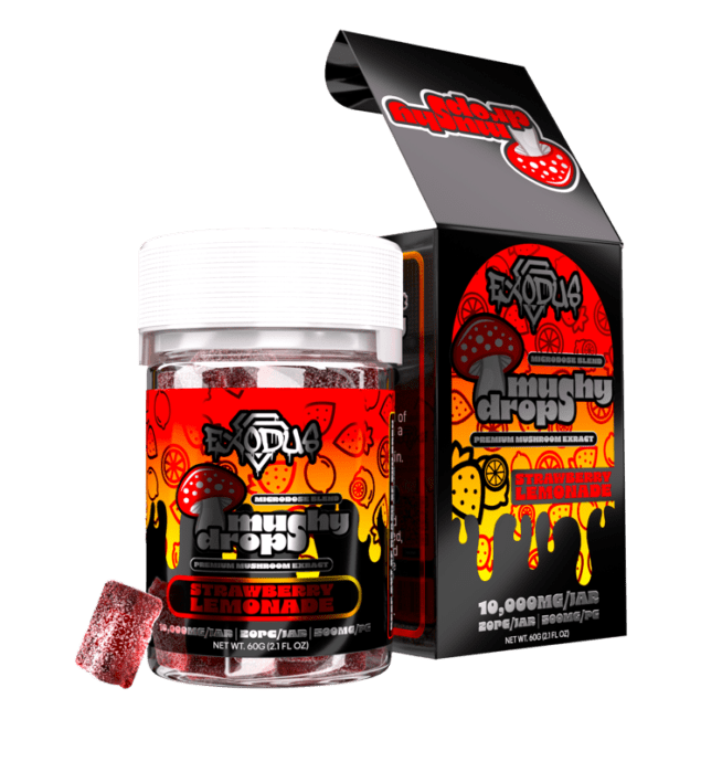 Exodus Mushy Drops Gummies 10000mg – Strawberry Lemonade