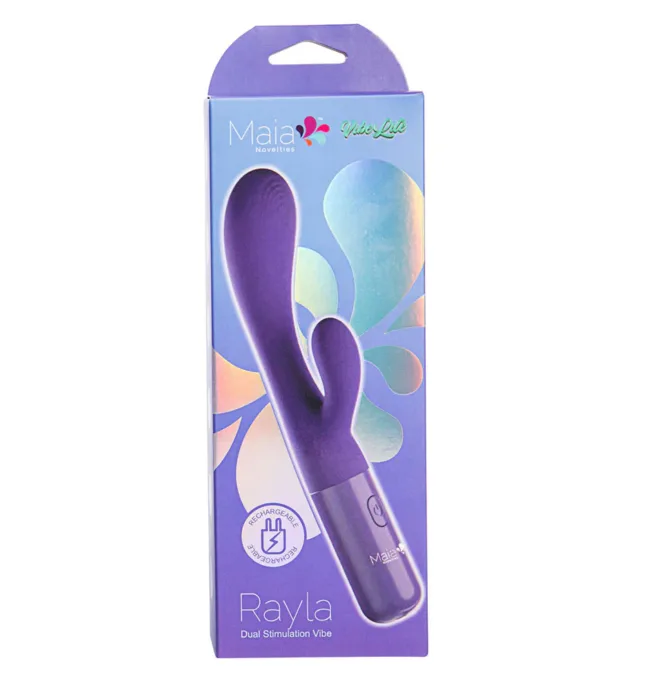 Maia - VIBELITE Rayla 10-Function Silicone Dual Stimulator Vibrator Purple