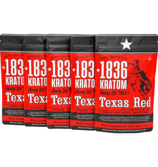 1836 Kratom – Texas Red – 4oz Powdered Leaf