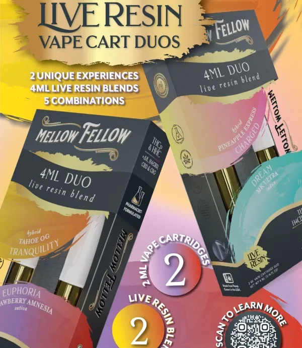 Mellow Fellow - Flyers - Live Resin - Duo Carts - 2ML & 4 ML